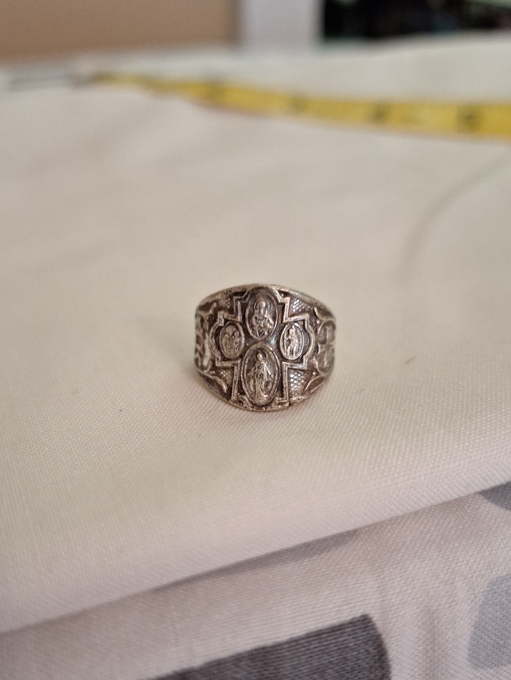 Miraculous Metal of Mary Ring - Silvertone